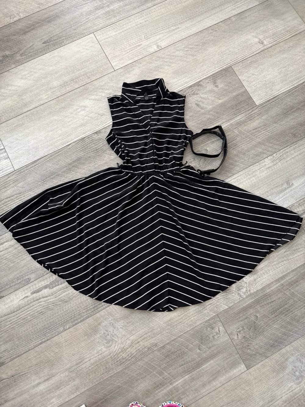 Alfani Petite Black and White Striped Dress